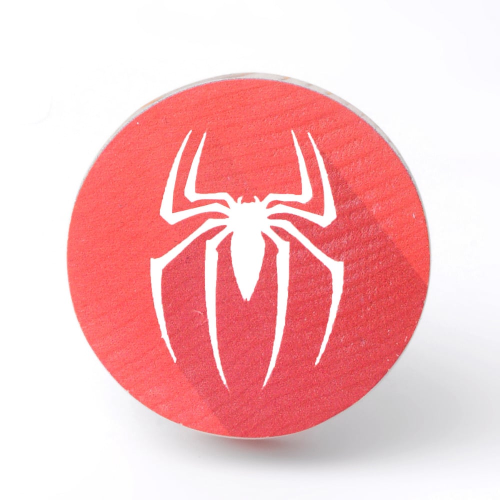 Handmade Pine Wood Spiderman Superhero Furniture Knob